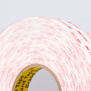 White VHB Foam Tape 3M 4920, 3M4930, 3M4950 VHB អនុវត្តចំពោះការផ្គុំអេក្រង់ LCD អេឡិចត្រូនិក