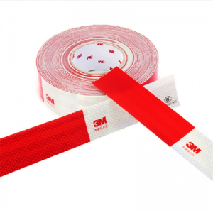 Strong Visibility 3M 983D Red and White Reflective Tape for Vehicles