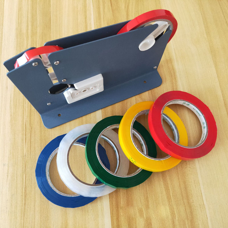 Red Rolls of Plastic Bag Neck Tape Sealer