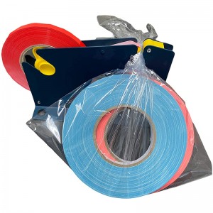 Cinta selladora de pescozo de bolsas de PVC fílmica de cores imprimible para selado e agrupación de bolsas de polietileno