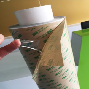 Acrylic adhesive double sided transfer tape for bonding metal nameplates