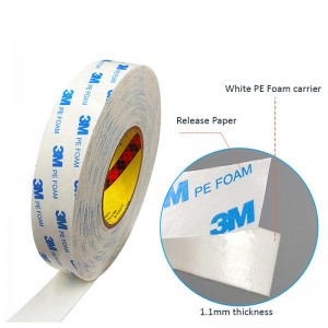 Double Coated 3M 1600T PE Foam Tape for General Purpose Mounting and Joining